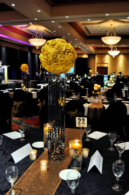 Yellow & Black Tie Gala - Flowers by Special Occasions by Vicki